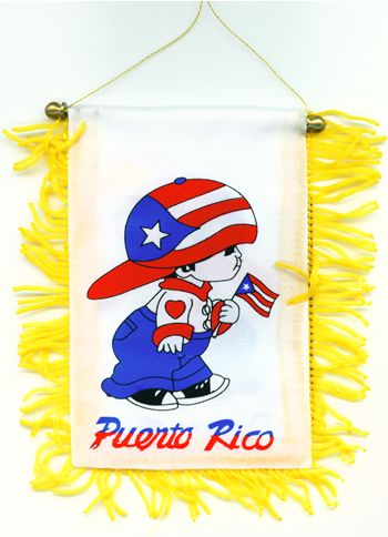 Puerto Rican Flag rear view mirror flag. Puerto Rico
